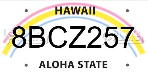 8BCZ257 Hawaii License Plate