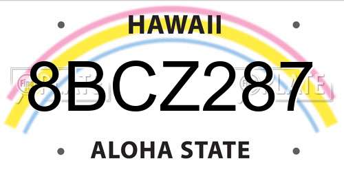 8BCZ287 Hawaii License Plate