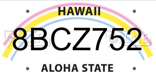 8BCZ752 Hawaii License Plate