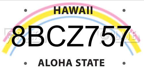 8BCZ757 Hawaii License Plate