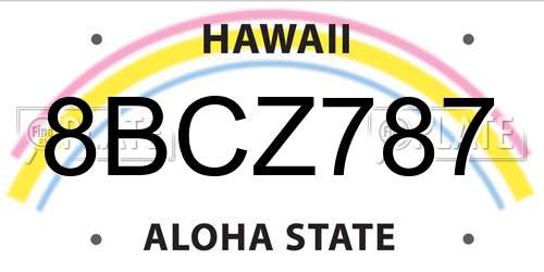 8BCZ787 Hawaii License Plate
