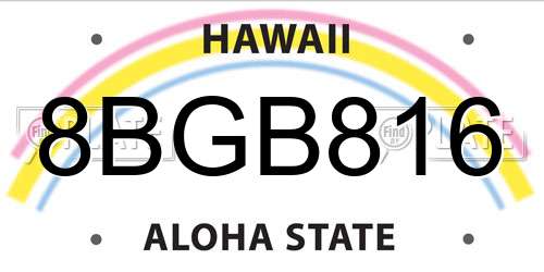 8BGB816 Hawaii License Plate