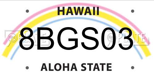 8BGS03 Hawaii License Plate