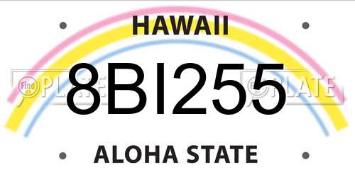8BI255 Hawaii License Plate