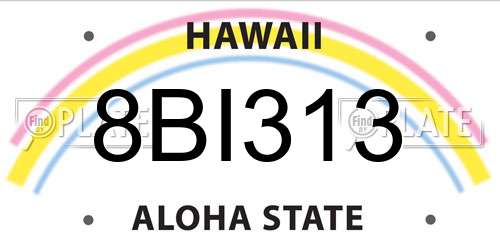 8BI313 Hawaii License Plate