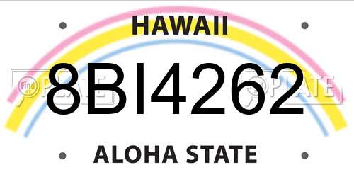 8BI4262 Hawaii License Plate