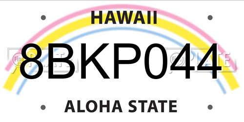 8BKP044 Hawaii License Plate