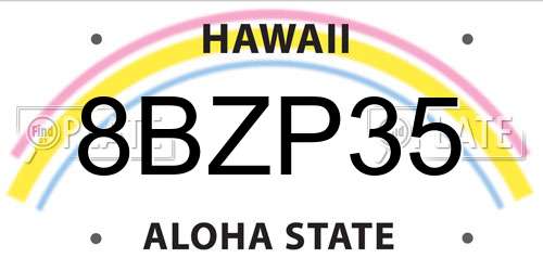 8BZP35 Hawaii License Plate