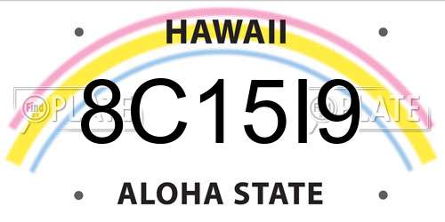 8C15I9 Hawaii License Plate