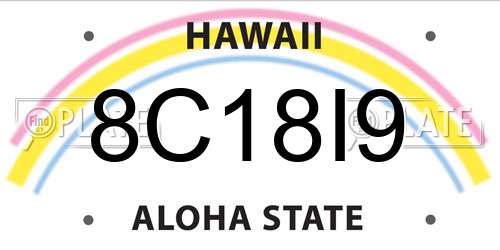 8C18I9 Hawaii License Plate