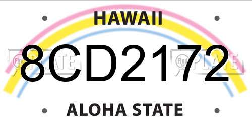 8CD2172 Hawaii License Plate