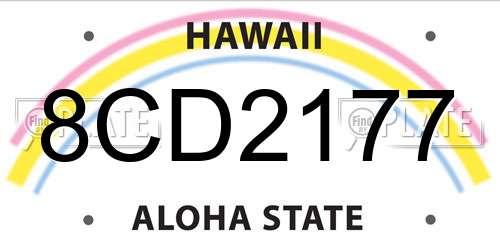 8CD2177 Hawaii License Plate