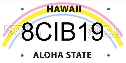8CIB19 Hawaii License Plate