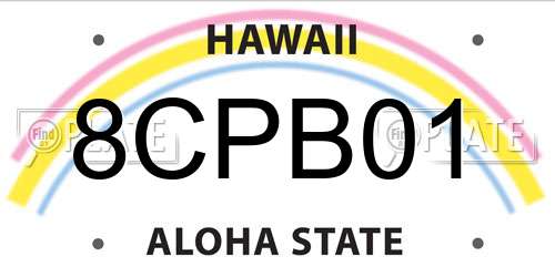8CPB01 Hawaii License Plate
