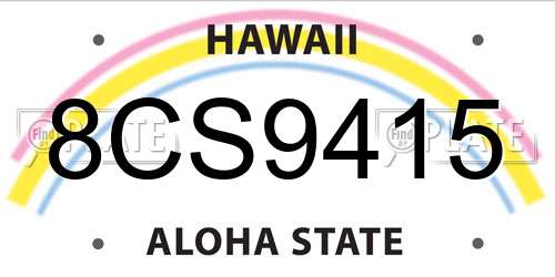 8CS9415 Hawaii License Plate