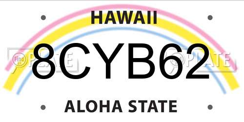 8CYB62 Hawaii License Plate