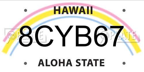 8CYB67 Hawaii License Plate
