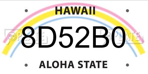 8D52B0 Hawaii License Plate