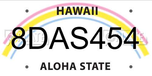 8DAS454 Hawaii License Plate