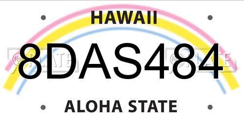 8DAS484 Hawaii License Plate