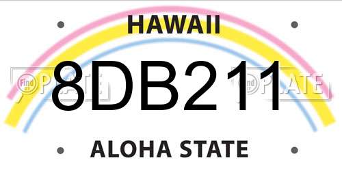 8DB211 Hawaii License Plate
