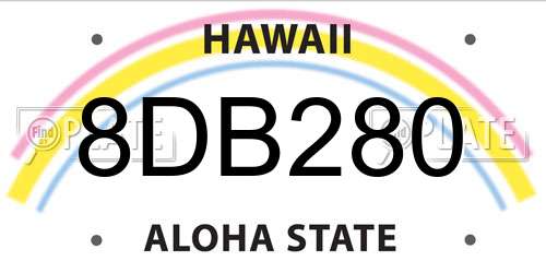 8DB280 Hawaii License Plate