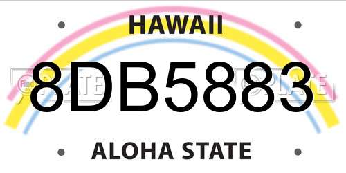 8DB5883 Hawaii License Plate