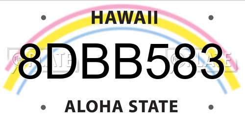 8DBB583 Hawaii License Plate
