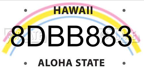 8DBB883 Hawaii License Plate