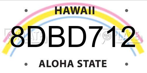 8DBD712 Hawaii License Plate
