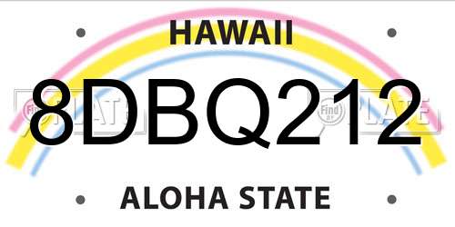 8DBQ212 Hawaii License Plate