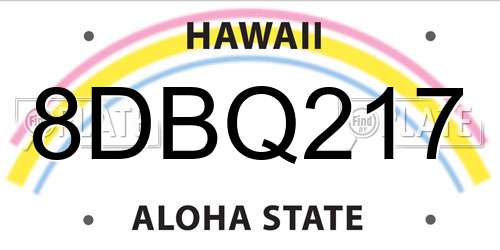 8DBQ217 Hawaii License Plate
