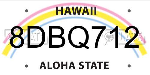 8DBQ712 Hawaii License Plate