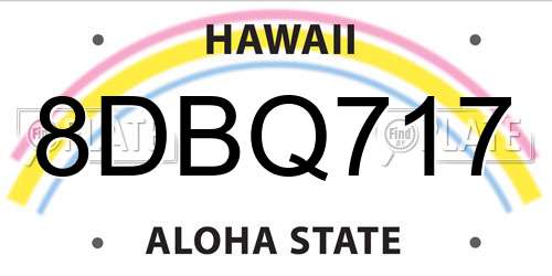 8DBQ717 Hawaii License Plate