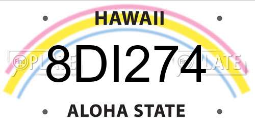 8DI274 Hawaii License Plate
