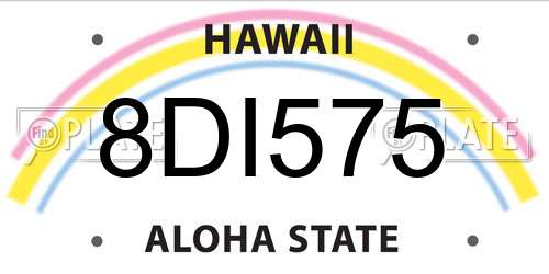 8DI575 Hawaii License Plate