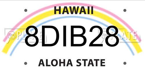8DIB28 Hawaii License Plate