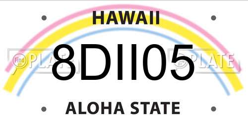 8DII05 Hawaii License Plate