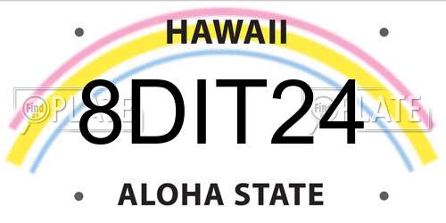 8DIT24 Hawaii License Plate