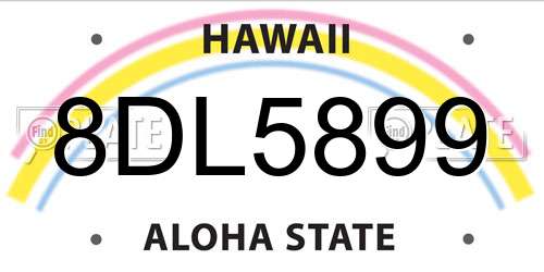 8DL5899 Hawaii License Plate