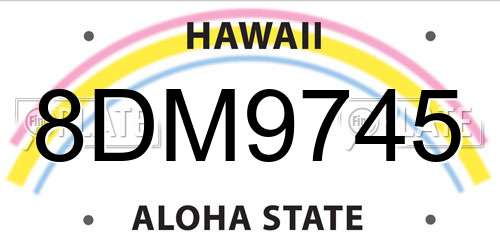 8DM9745 Hawaii License Plate