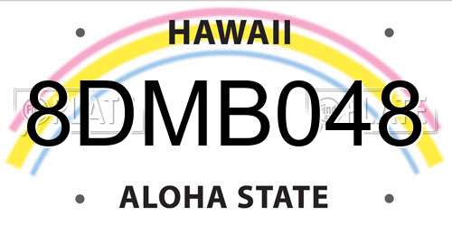 8DMB048 Hawaii License Plate