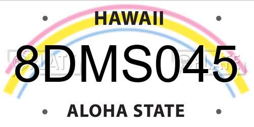 8DMS045 Hawaii License Plate