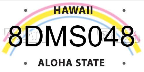 8DMS048 Hawaii License Plate