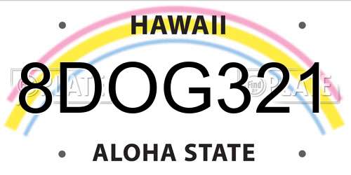 8DOG321 Hawaii License Plate
