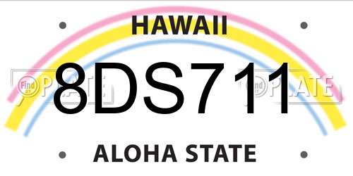 8DS711 Hawaii License Plate