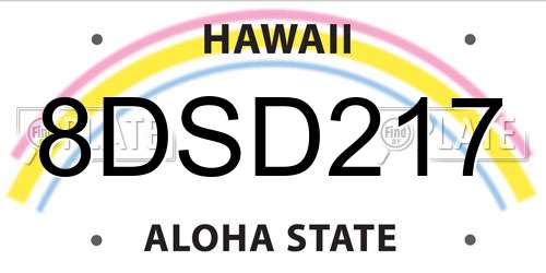 8DSD217 Hawaii License Plate