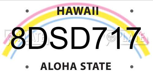 8DSD717 Hawaii License Plate