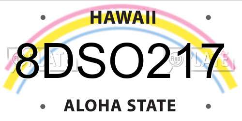 8DSO217 Hawaii License Plate