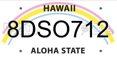 8DSO712 Hawaii License Plate